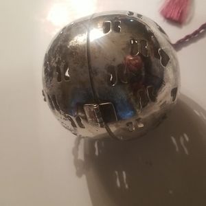 Silverplated Ornamental Ball/ Decorative Ornament . Opens To Hid Goodies…